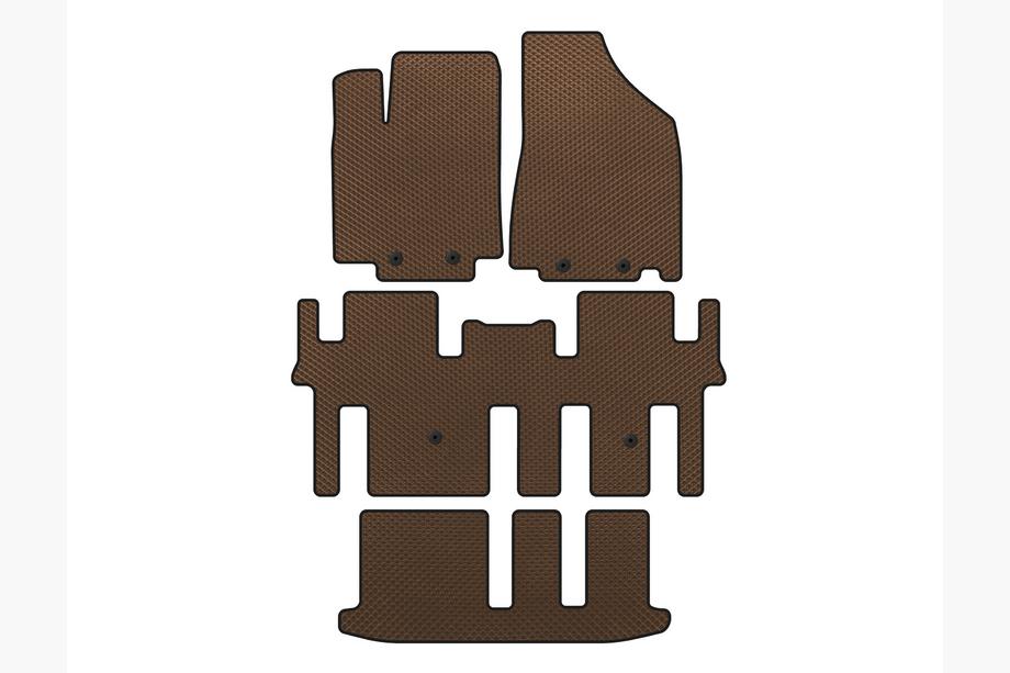 Nissan Pathfinder R52 2012–2021 EVA tepihi za kabino (3 vrste, rjavi) Image