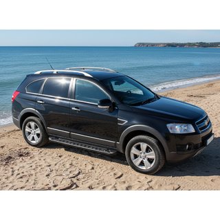 Stranske stopnice RedLine Black (2 kosa, aluminij) Chevrolet Captiva 2006–2019 fotografija 2