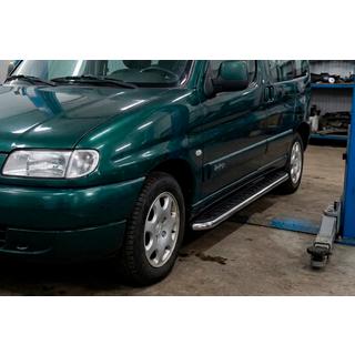 Stranski pragovi Maydos V1 (2 kos, aluminij ↗ nerjaveče jeklo) Peugeot Partner 1996–2008 fotografija 1