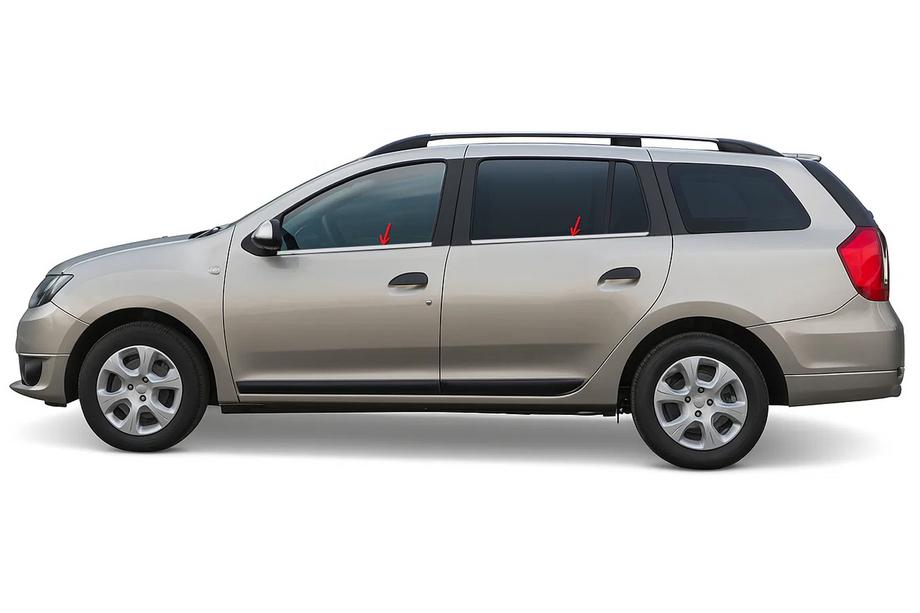 Renault Logan MCV 2013–2022 Okenske obrobe (4 kosi, nerjavno jeklo) Image