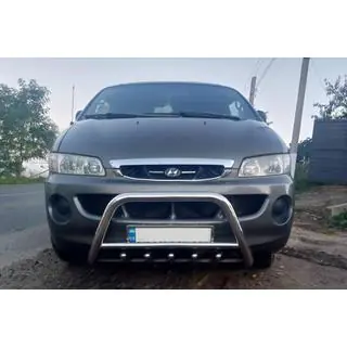 Prednji zaščitni lok WT003 (nerjavno jeklo) Hyundai H200, H1, Starex 1998–2007 fotografija 1