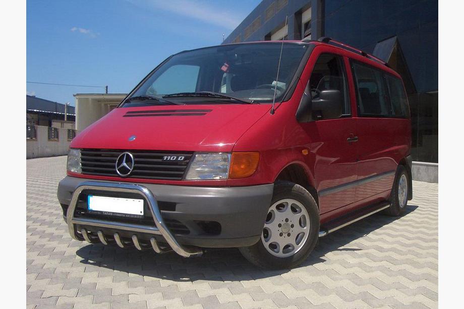 Mercedes Vito W638 1996–2003 Sprednji zaščitni lok WT003/4 (nerjavno jeklo) z napisom, 60 mm Fotografija 5