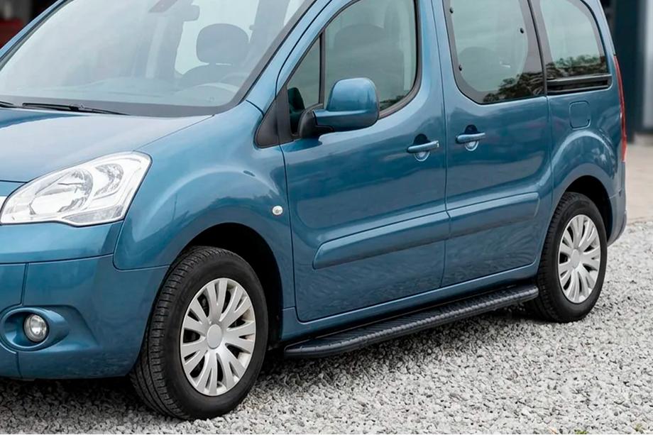 Peugeot Partner Tepee 2008–2018 Bočne stopnice Bosphorus Black (2 kos, aluminij) Image