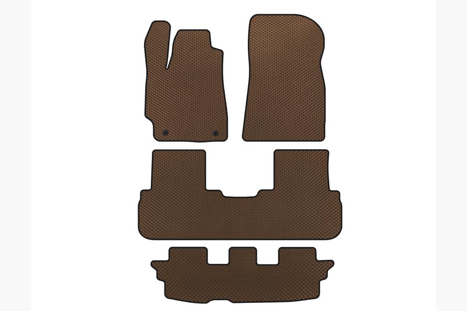 Toyota Highlander 2008–2013 EVA tepihi za kabino (3 vrste, rjavi) Image