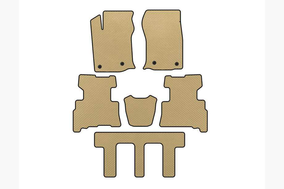 Toyota 4Runner 2009–2024 EVA preproge za avto (3 vrste, 2014-2024, 7-sedežni, Bež) Image