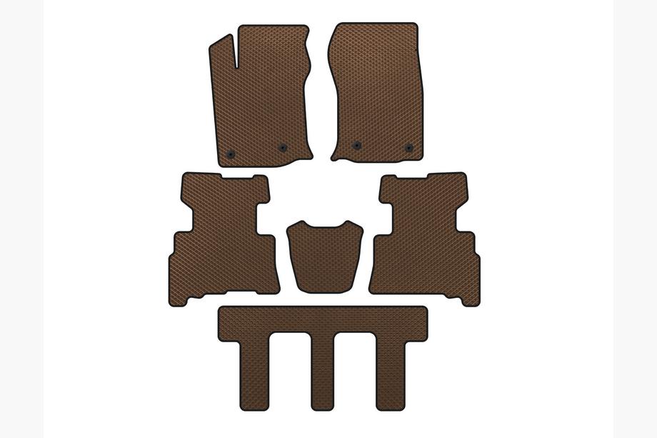 Toyota 4Runner 2009–2024 EVA preproge za kabino (3 vrste, 2014-2024, 7-sedežni, Rjava) Image