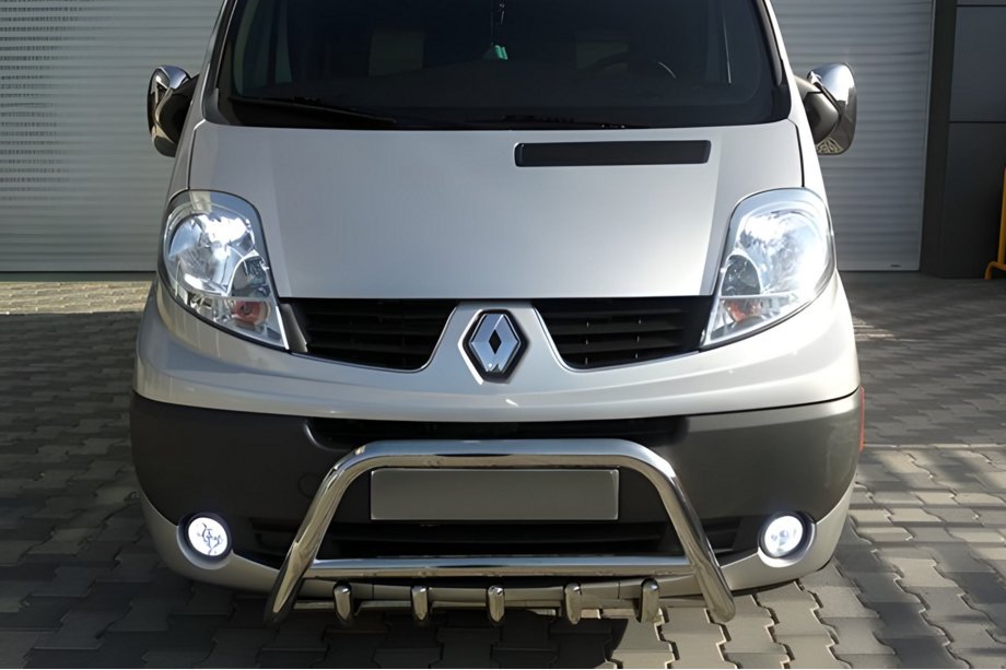 Renault Trafic 2001–2015 Sprednji zaščitni lok WT003-4 (nerjavno jeklo) Z napisom Renault Image