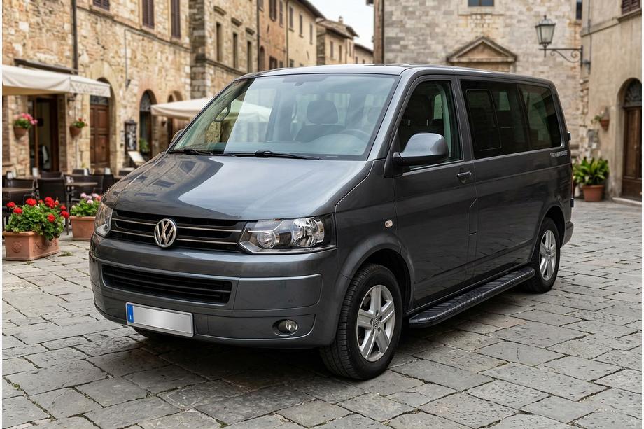 Volkswagen T5 2010–2015 Bočne stopnice Bosphorus Black (2 kos, aluminij) Dolga medosna razdalja Image