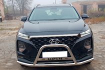 Hyundai Santa Fe 4 2018–2023 Prednji zaščitni lok "z brki" WT006 (nerjavno jeklo) fotografija 1