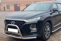 Hyundai Santa Fe 4 2018–2023 Prednji zaščitni lok "z brki" WT006 (nerjavno jeklo) fotografija 2