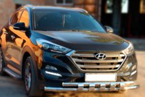 Hyundai Tucson TL 2016–2021 Sprednji zaščitni lok Shark (nerjaveče jeklo) fotografija 2