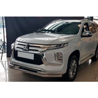 Sprednji zaščitni lok ST085 (2020+, nerjavno jeklo) Mitsubishi Pajero Sport 2015– fotografija 1