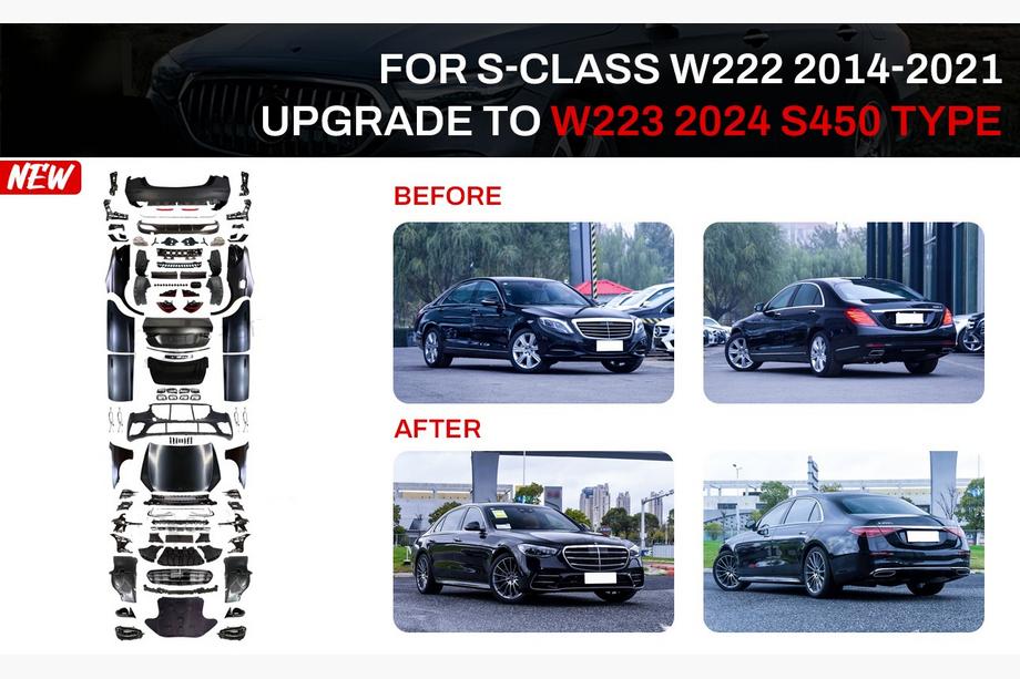 Mercedes S-class W222 2013–2022 Komplet za prenovo W223 AMG Line (z vratnimi kljukami in vstavki) Image
