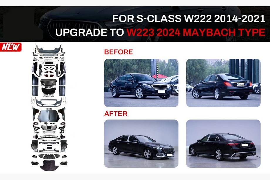 Mercedes S-class W222 2013–2022 Restyling komplet za W223 Maybach (z vratnimi kljukami in vložki) Fotografija 1