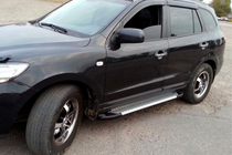 Hyundai Santa Fe 2 2006–2012 Stranske stopnice Line (2 kosa, aluminij) fotografija 1