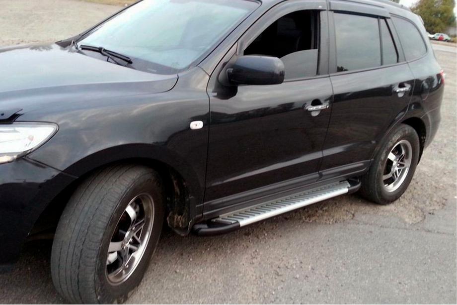 Hyundai Santa Fe 2 2006–2012 Stranske stopnice Line (2 kosa, aluminij) Image