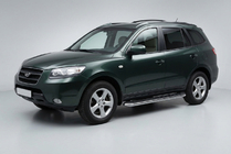 Hyundai Santa Fe 2 2006–2012 Stranski pragovi Maydos V1 (2 kos, aluminij ↗ nerjaveče jeklo) fotografija 1