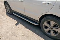Hyundai Santa Fe 2 2006–2012 Stranske stopnice Tayga Grey (2 kos, aluminij) fotografija 6