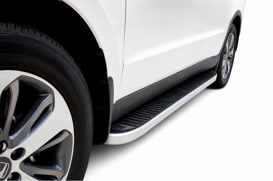Hyundai Santa Fe 2 2006–2012 Stranske stopnice Tayga Grey (2 kos, aluminij) Image