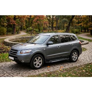 Stranske stopnice RedLine Black (2 kosa, aluminij) Hyundai Santa Fe 2 2006–2012 fotografija 1