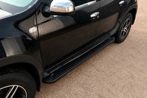 Dacia Duster 2008–2018 Bočne stopnice Allmond Black (2 kosa, aluminij) fotografija 1