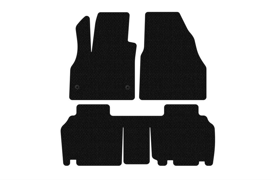 Renault Kangoo 2008–2020 Gumijasti talni tepihi Carsuit (2 vrsti, 5-vratni/7-sedežni, črni) Fotografija 1