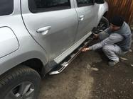 Renault Duster 2008–2017 Stranski pragovi Vison (2 kos, aluminij / nerjaveče jeklo) fotografija 3