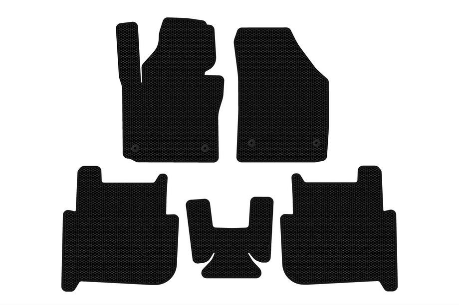 Volkswagen Touran 2003–2010 Carsuit gumijaste preproge za avto (2 vrsti, 2006-2010, 7-sedežni, črne) Fotografija 1