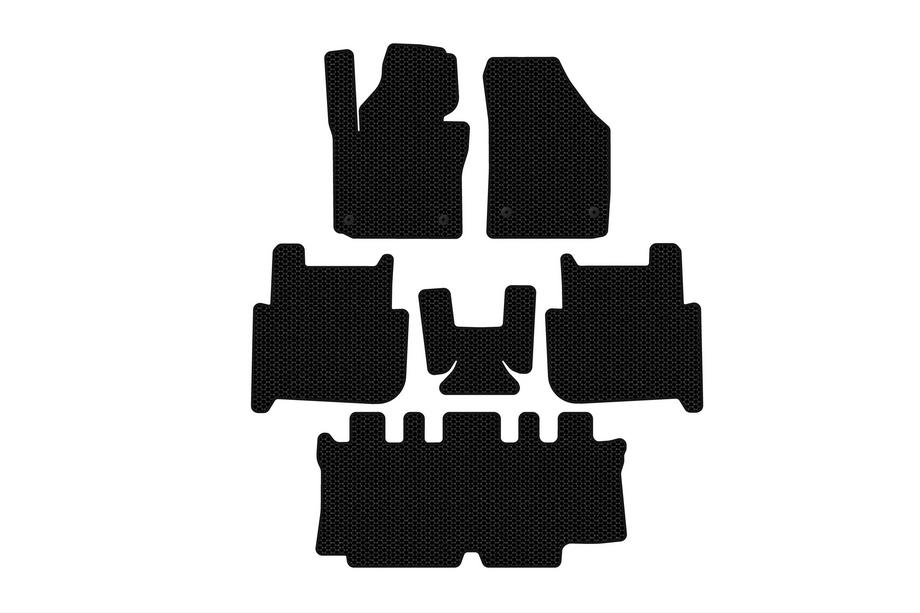 Volkswagen Touran 2003–2010 Gumijasti avtomobilski tepihi Carsuit (3 vrste, 2006-2010, 7-sedežni, črni) Image