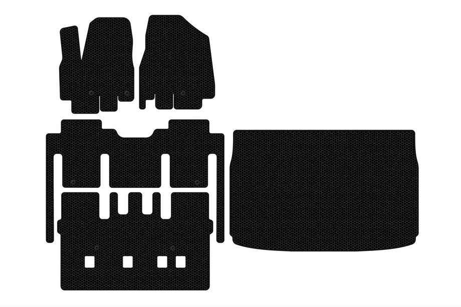 Kia Sedona 2014–2020 Gumijasti tepihi Carsuit (komplet za celotno kabino, 8-sedežni, črni) Image
