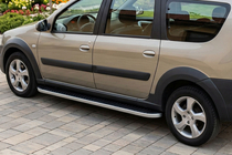 Renault Logan MCV 2005–2013 Stranske stopnice Tayga Grey (2 kos, aluminij) fotografija 3