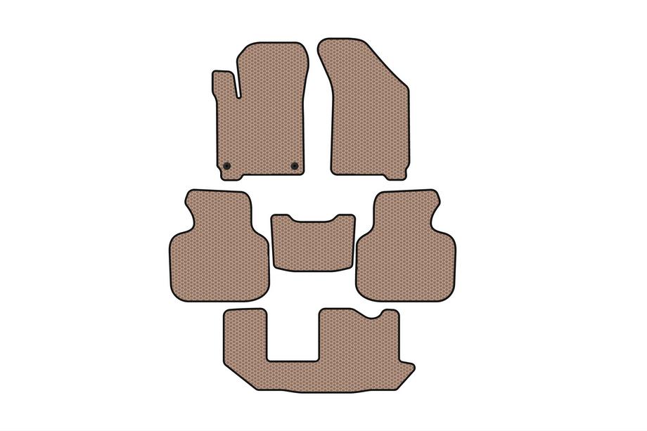Dodge Journey 2008–2020 Gumijaste preproge za notranjost Carsuit (2011-2020, 3 vrste, 7-sedežni, bež) Image