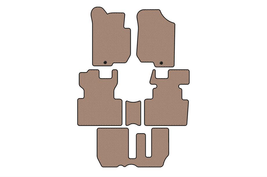 Kia Carens 1999–2012 Gumijaste preproge za notranjost Carsuit (2006-2012, 3 vrste, 7-sedežni, bež) Image