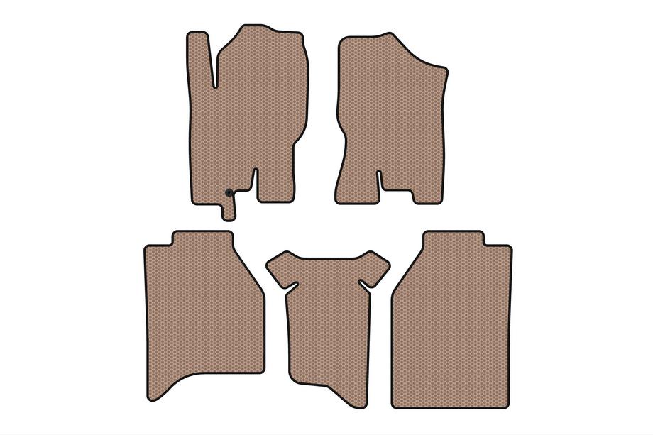 Nissan Navara 2006–2015 Gumijaste preproge za kabino Carsuit (brez odlagalnih predalov, bež) Image