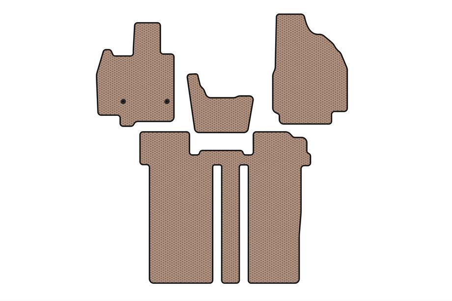 Toyota Previa 2006–2019 Gumijasti tepihi Carsuit (2 vrsti, 6-sedežni, bež) Image
