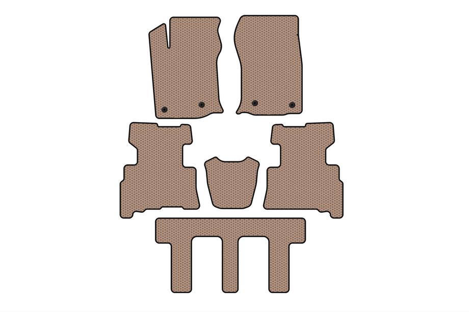 Toyota 4Runner 2009–2024 Gumijaste preproge Carsuit (3 vrste, 2014-2024, 7-sedežni, bež) Fotografija 1