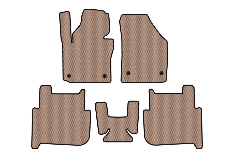 Volkswagen Touran 2003–2010 Gumijasti tepihi za notranjost Carsuit (2 vrsti, 2006-2010, 7-sedežni, bež) Fotografija 1