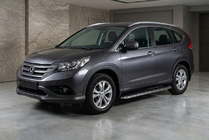 Honda CRV 2012–2016 Stranski pragovi Maydos V1 (2 kos, aluminij ↗ nerjaveče jeklo) fotografija 1