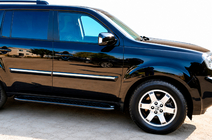 Honda Pilot 2008–2015 Bočne stopnice Allmond Black (2 kos, aluminij) fotografija 1