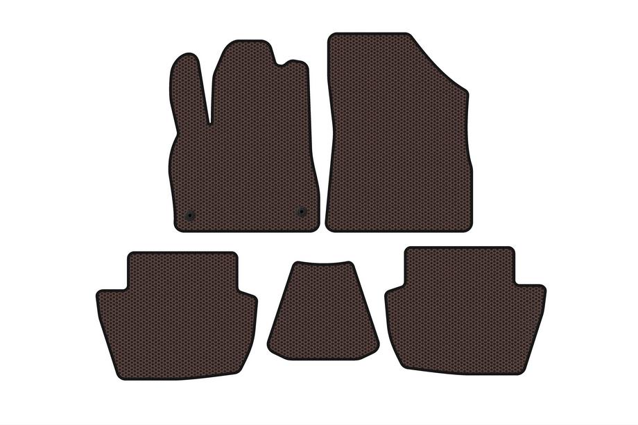 Citroen DS-5 2011–2015 Gumijasti tepihi Carsuit (HB, hibrid/avtomatski menjalnik, rjava) Image