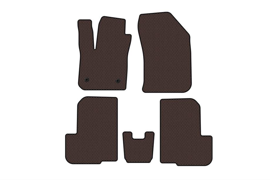 Dacia Lodgy 2012–2022 Carsuit gumijasti tepihi za avto (2 vrsti, 7-sedežni, rjavi) Image