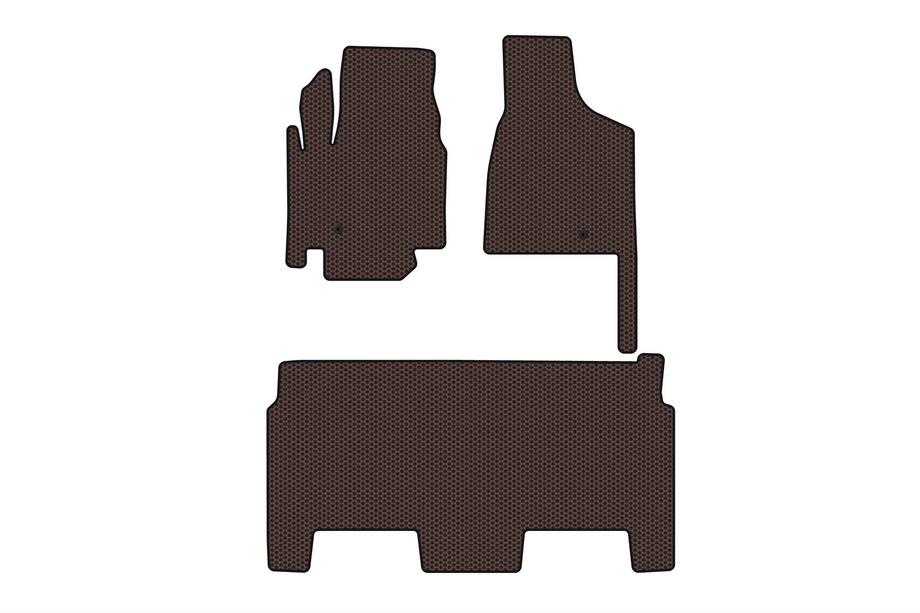 Dodge Grand Caravan V 2008–2020 Gumijasti tepihi Carsuit (2008-2020, 2 vrsti, 8-sedežni/SXT oprema, rjavi) Image