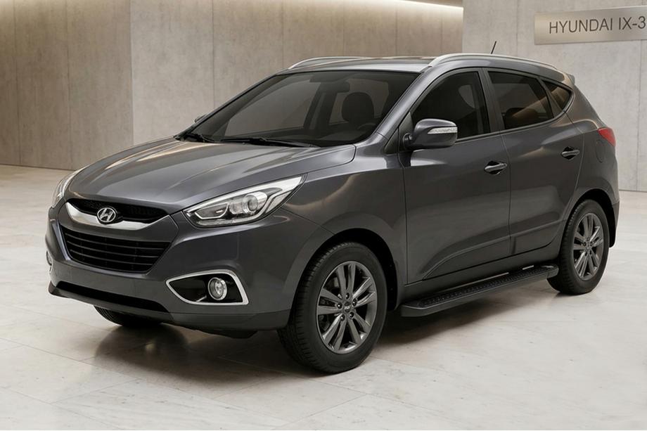 Hyundai IX-35 2010–2015 Bočne stopnice Allmond Black (2 kosa, aluminij) Image