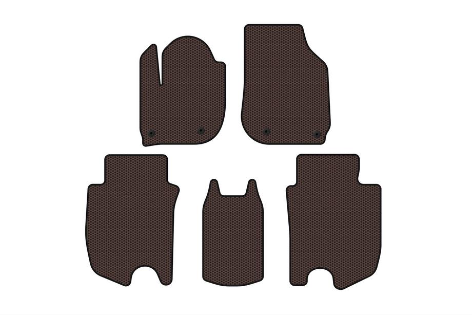 Honda FIT/Jazz 2014–2020 Gumijasti tepihi za kabino Carsuit (HB, Hybrid, rjavi) Fotografija 1