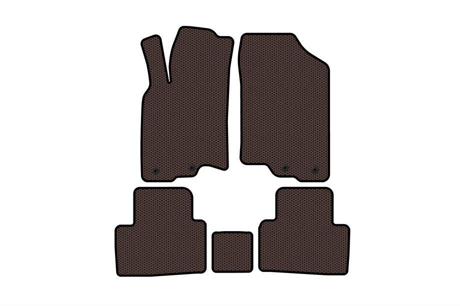 Honda Insight II 2009–2014 Gumijasti tepihi za kabino Carsuit (HB, Hybrid, rjavi) Image