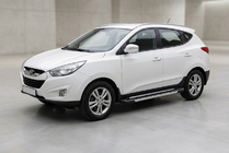 Hyundai IX-35 2010–2015 Stranske stopnice RedLine V1 (2 kos, aluminij) fotografija 1