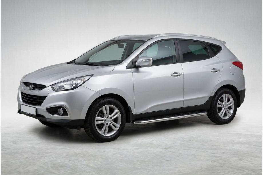 Hyundai IX-35 2010–2015 Stranski pragovi Maydos V1 (2 kos, aluminij ↗ nerjaveče jeklo) Image