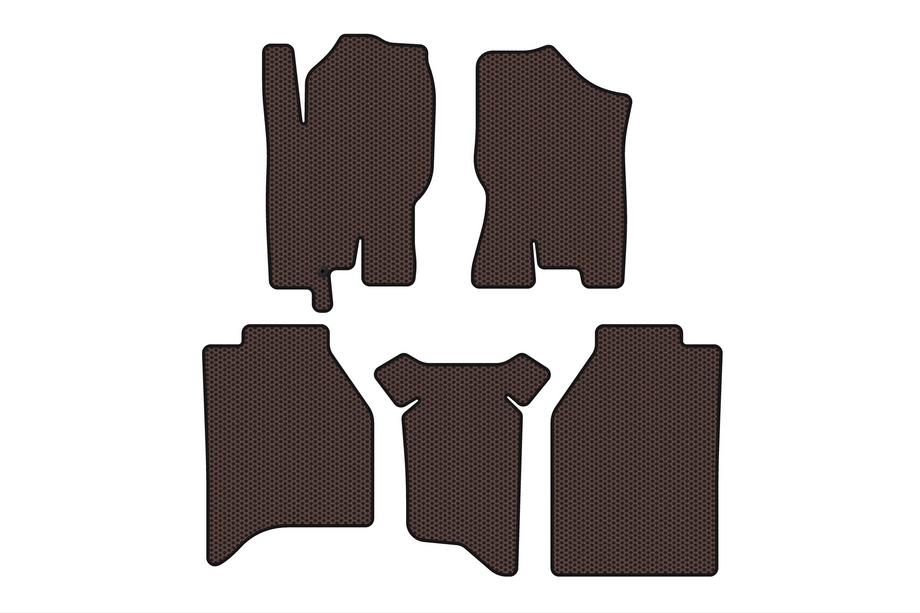 Nissan Navara 2006–2015 Gumijaste preproge za kabino Carsuit (brez škatel, rjave) Image