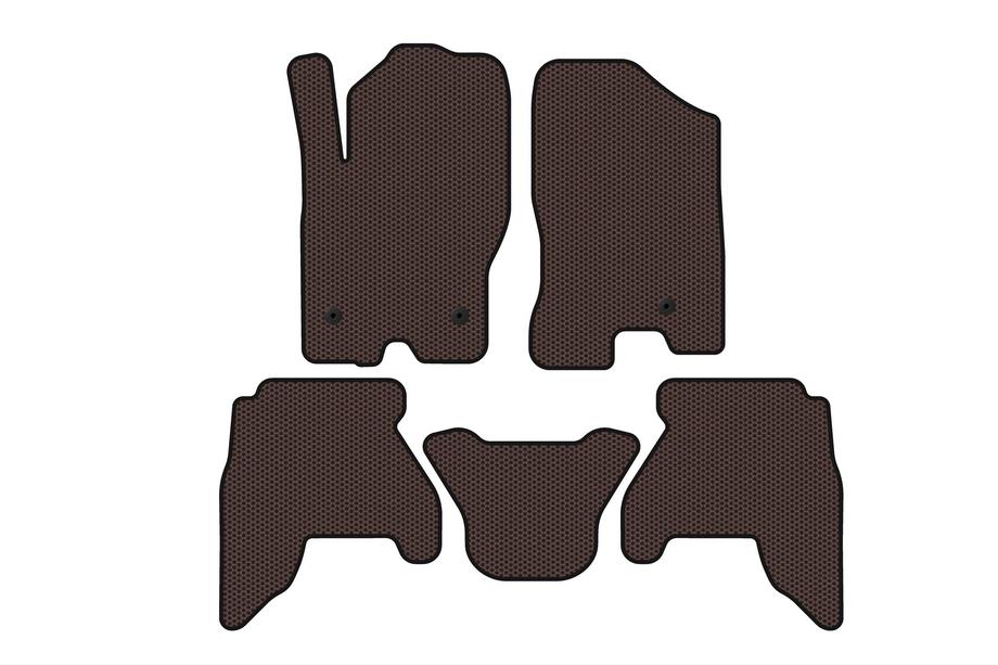 Nissan Pathfinder R51 2005–2014 Gumijasti avto tepihi Carsuit V1 (2 vrsti, rjavi, 2010-2014) Image