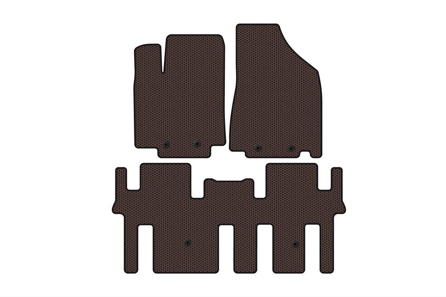 Nissan Pathfinder R52 2012–2021 Carsuit gumijaste preproge za notranjost (2 vrsti, rjave) Image